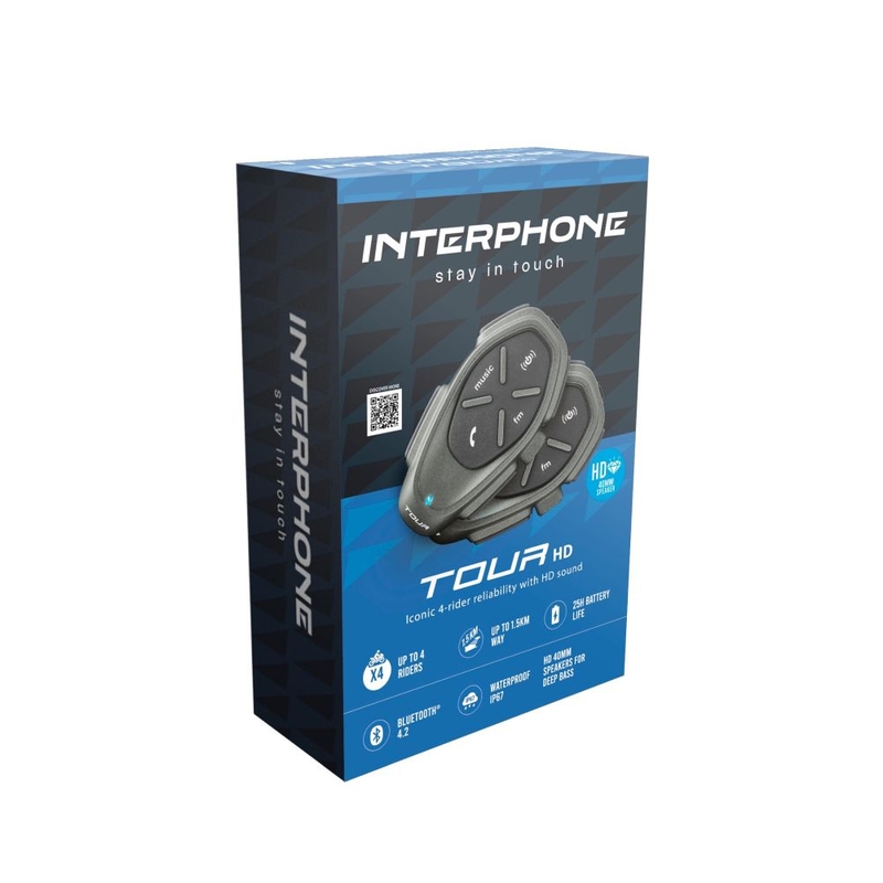 Bluetooth prostoročno telefoniranje Interphone CellularLine TOUR HD, enojni paket