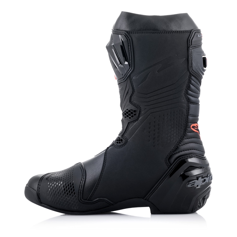 Motoristični škornji Alpinestars Supertech R črno-beli-fluo rdeče-fluo rumeni