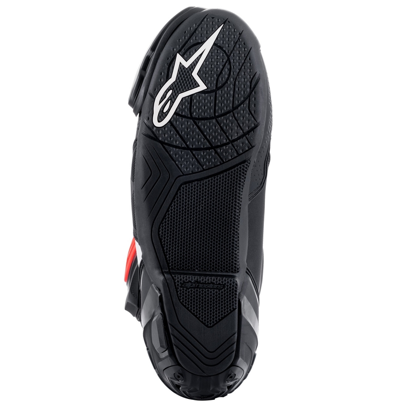 Motoristični škornji Alpinestars Supertech R črno-beli-fluo rdeče-fluo rumeni