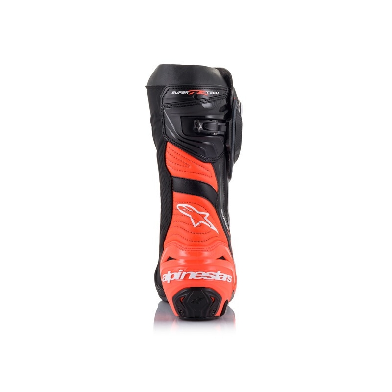 Motoristični škornji Alpinestars Supertech R črno-fluo rdeče-belo-sivi