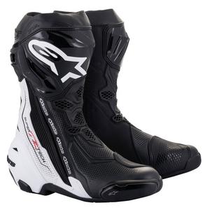 Motoristični škornji Alpinestars Supertech R Vented črno-beli