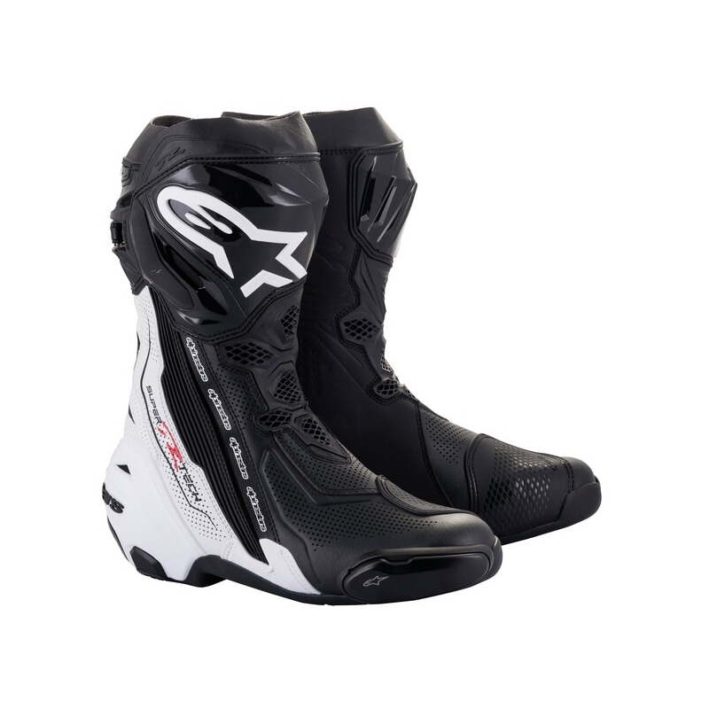 Motoristični škornji Alpinestars Supertech R Vented črno-beli
