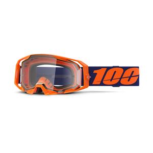 Motokros očala 100% ARmatic Neon Orange s prozornim pleksi steklom