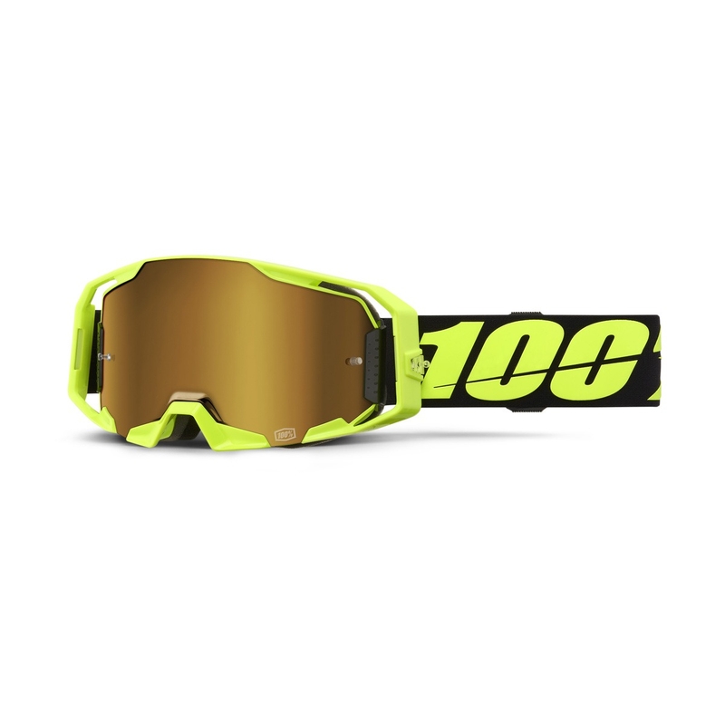 Motokros očala 100% ARmatic Neon Yellow z zlatim pleksi steklom