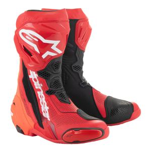 Alpinestars Supertech R Vented motoristični škornji fluo rdeče-rdeči