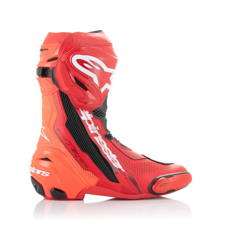 Alpinestars Supertech R Vented motoristični škornji fluo rdeče-rdeči