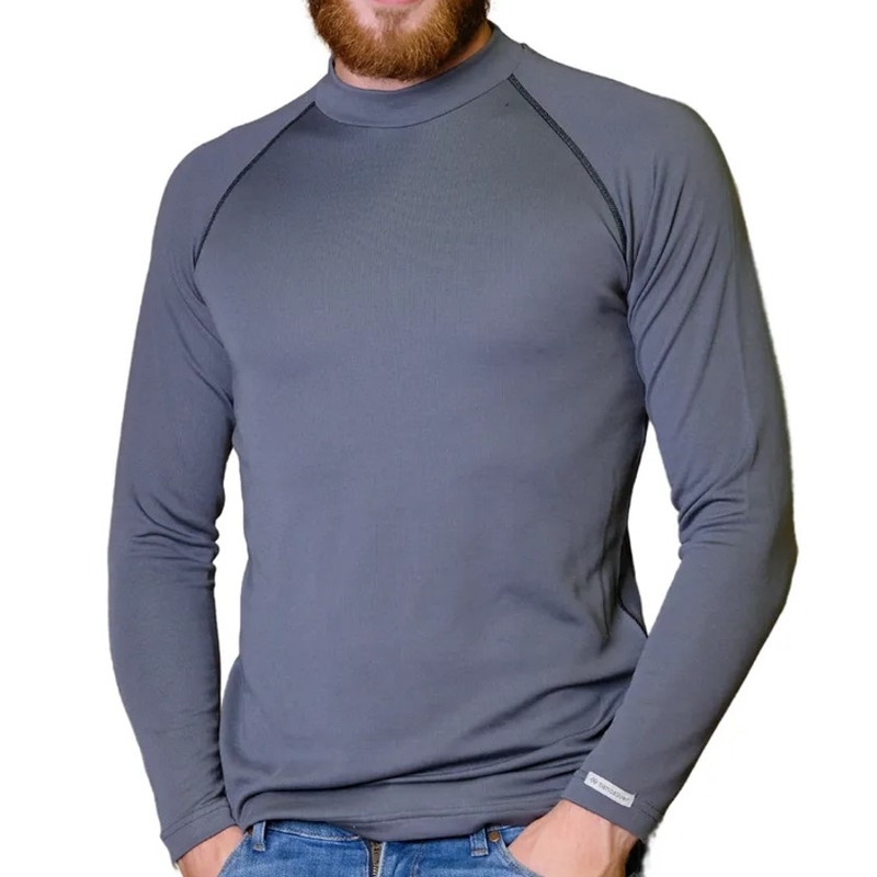 Moška termo majica nanosilver® Merino Stone sivo-črna razprodaja