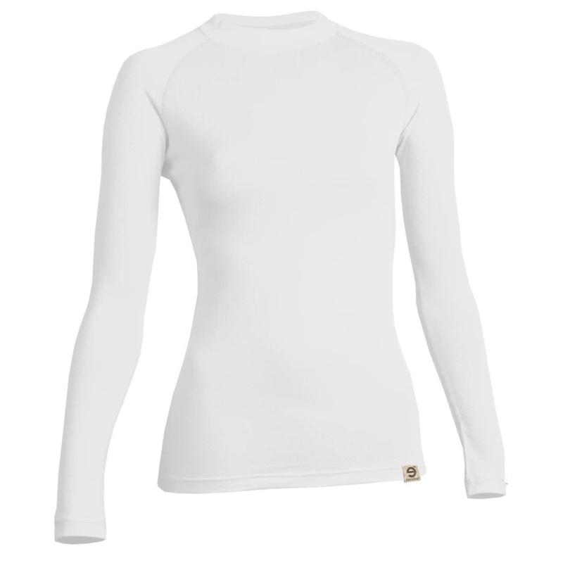 Ženska termo majica nanosilver® Raglan bela - dolgi rokavi