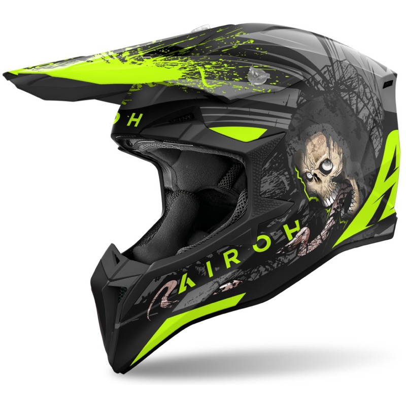 Motokros čelada Airoh Wraaap Darkness mat