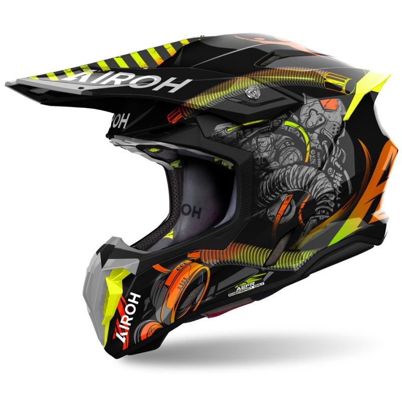 Airoh Twist 3 Toxic motokros čelada črno-oranžna