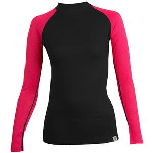 Ženska termo majica nanosilver® Kombi MERINO črno-roza
