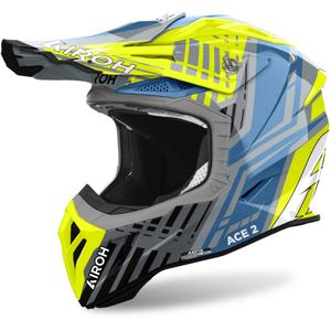 Motokros čelada Airoh Aviator Ace 2 Stream 2024 sijajno rumena