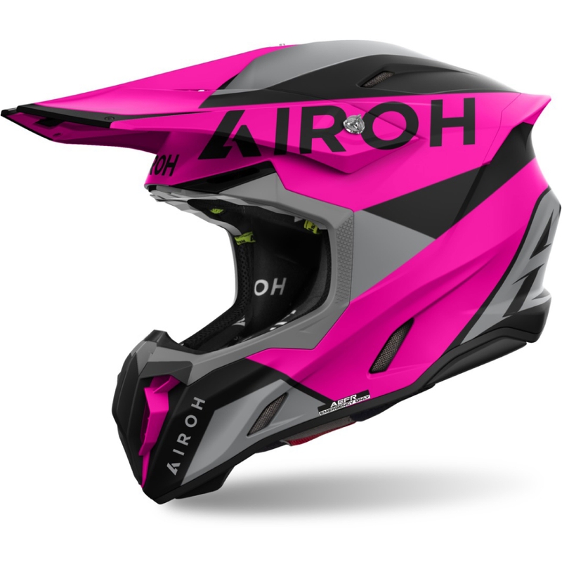 Motokros čelada Airoh Twist 3 King mat roza