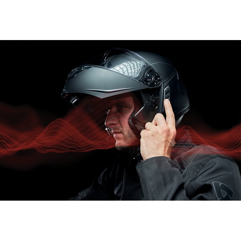 Motoristična čelada na preklop SENA z mrežastimi slušalkami Impulse črna mat