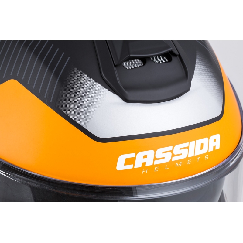 Motoristična čelada na preklop Cassida Modulo 2.1 Profile mat črno-sivo-oranžna