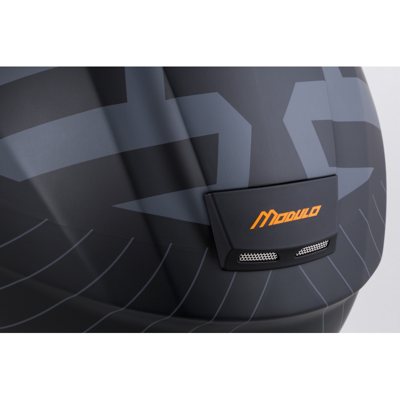 Motoristična čelada na preklop Cassida Modulo 2.1 Profile mat črno-sivo-oranžna