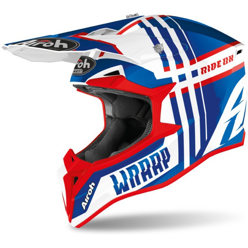 Otroška motokros čelada Airoh Wraap Youth Broken blue-white-red