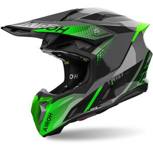 Motokros čelada Airoh Twist 3 Shard 2024 sijajno zelena