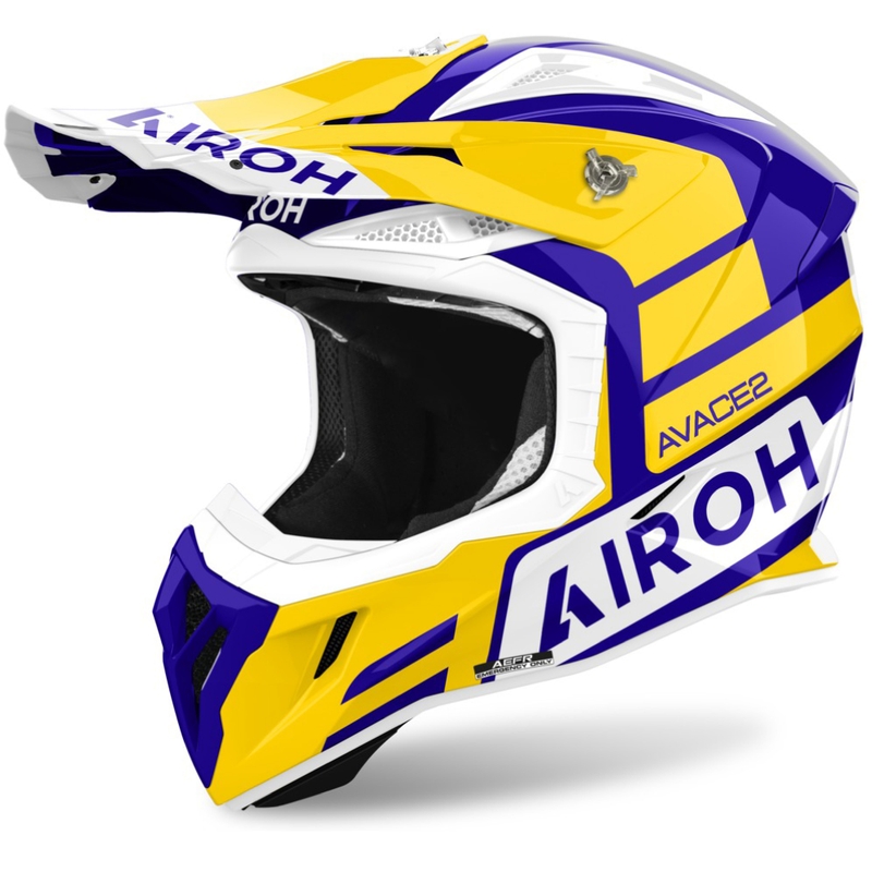 Motokros čelada Airoh Aviator Ace 2 Sake, sijajno rumena