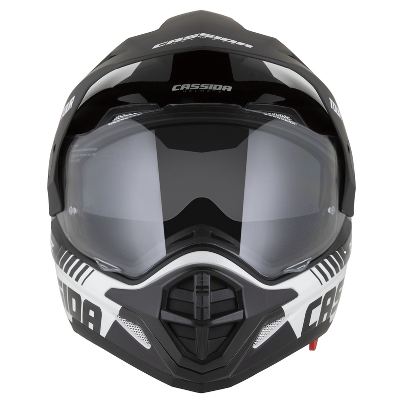 Enduro čelada Cassida Tour 2.0 Dual belo-črna s črnim mat vizirjem