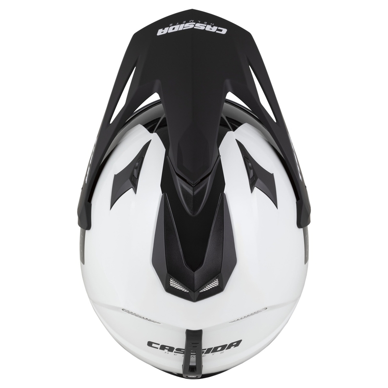 Enduro čelada Cassida Tour 2.0 Dual belo-črna s črnim mat vizirjem