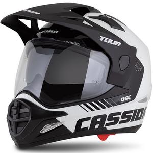 Enduro čelada Cassida Tour 2.0 Dual belo-črna s črnim mat vizirjem
