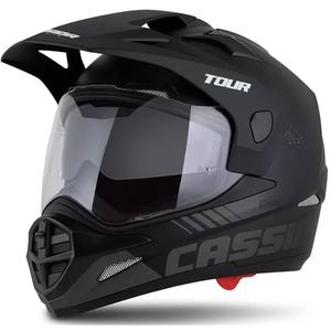 Enduro čelada Cassida Tour 2.0 Dual mat črno-siva z mat črnim vizirjem