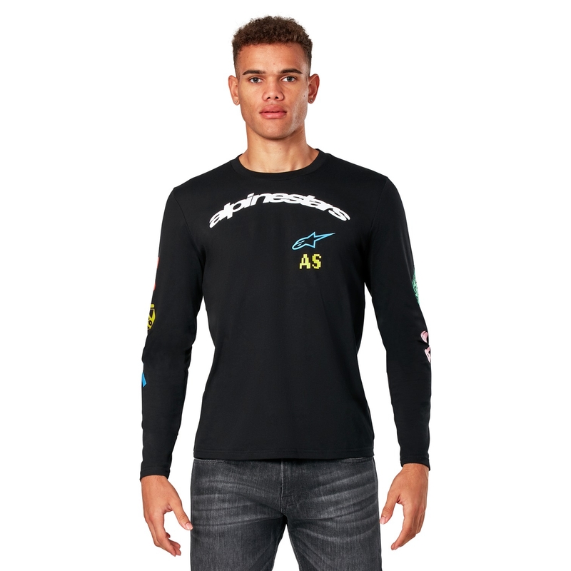 Črna majica z dolgimi rokavi Alpinestars Brundo CSF