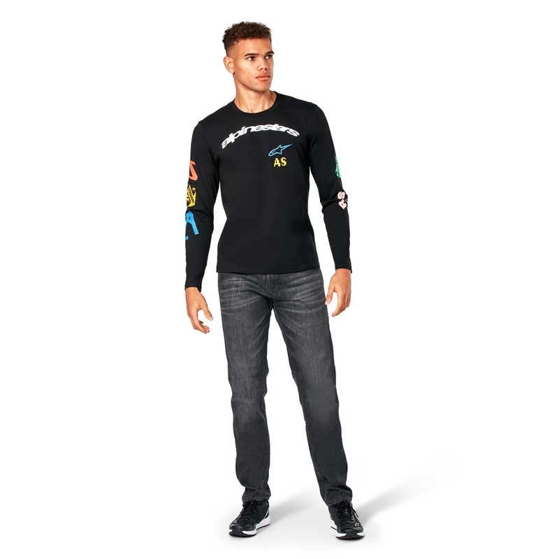 Črna majica z dolgimi rokavi Alpinestars Brundo CSF