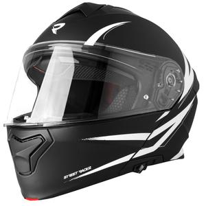 Motoristična čelada na preklop Street Racer Fury mat črno-bela