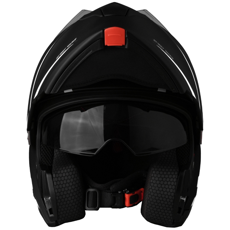 Motoristična čelada na preklop Street Racer Fury mat črno-bela