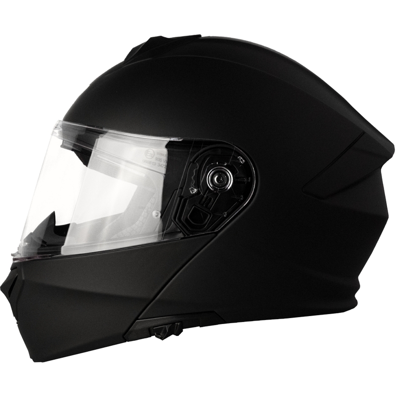 Motociklistična čelada Street Racer Fury z nagibom, mat črna