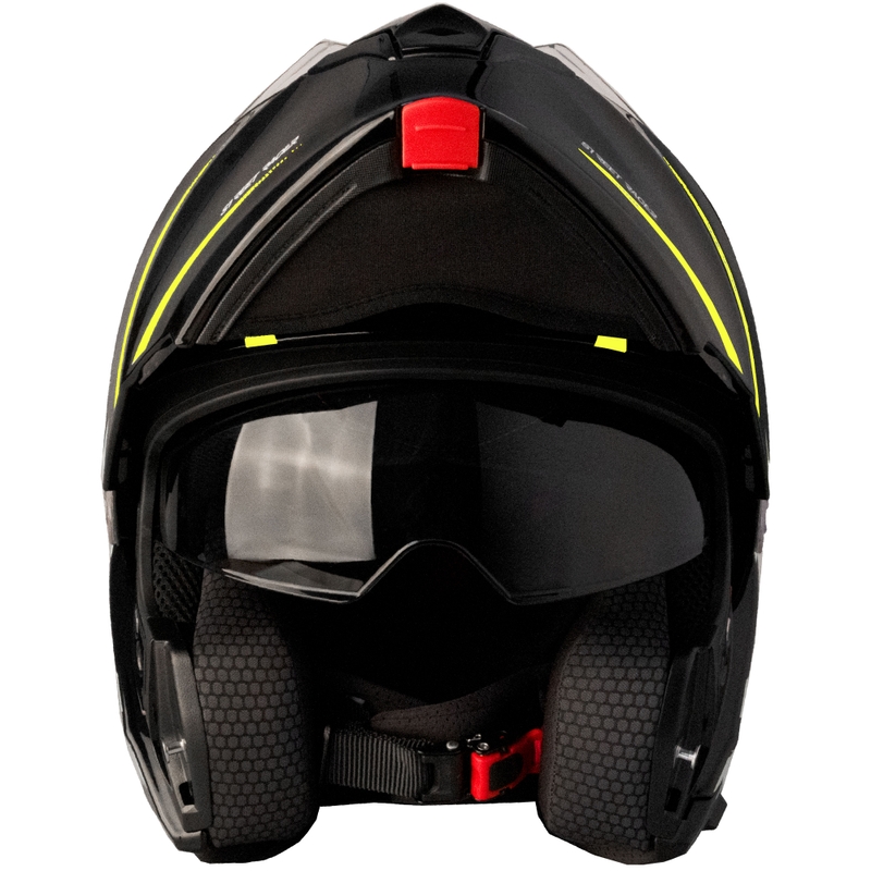 Moto čelada Street Racer Fury z nagibom, črno-fluo rumena