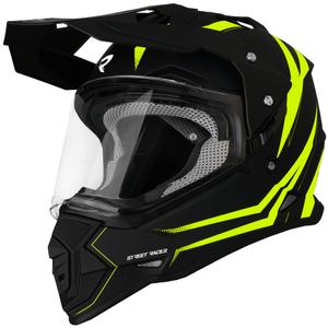 Enduro motoristična čelada Street Racer Ignite mat črno-fluo rumena