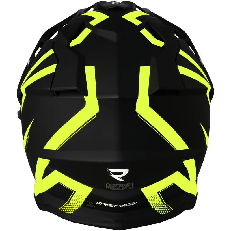 Enduro motoristična čelada Street Racer Ignite mat črno-fluo rumena