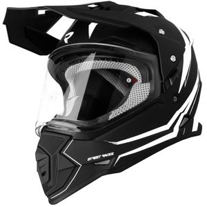 Enduro motoristična čelada Street Racer Ignite mat črno-bela