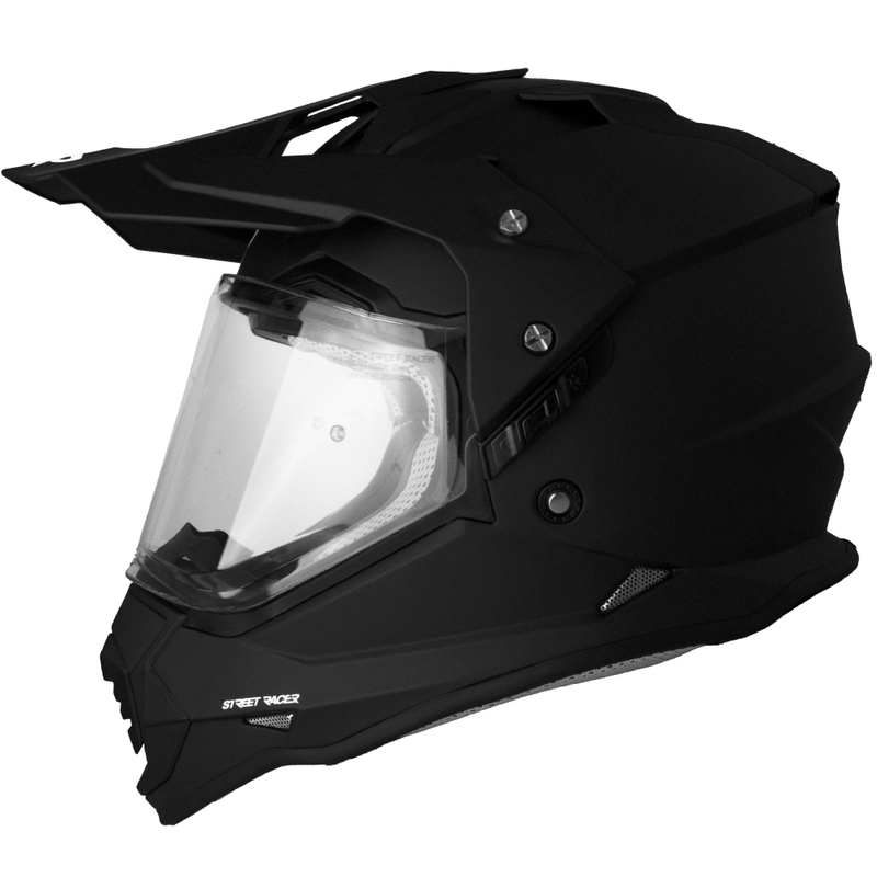 Čelada za enduro motor Street Racer Ignite mat črna