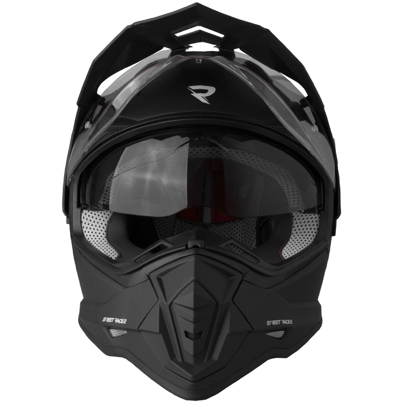 Čelada za enduro motor Street Racer Ignite mat črna
