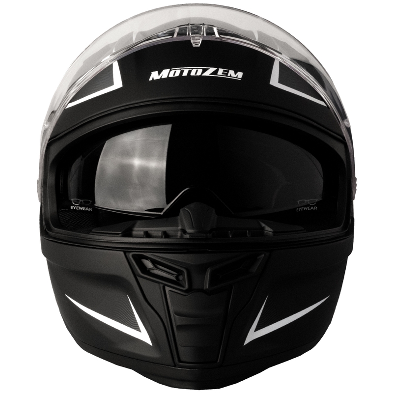 Motozem Guardian integralna motoristična čelada mat črno-belo-siva