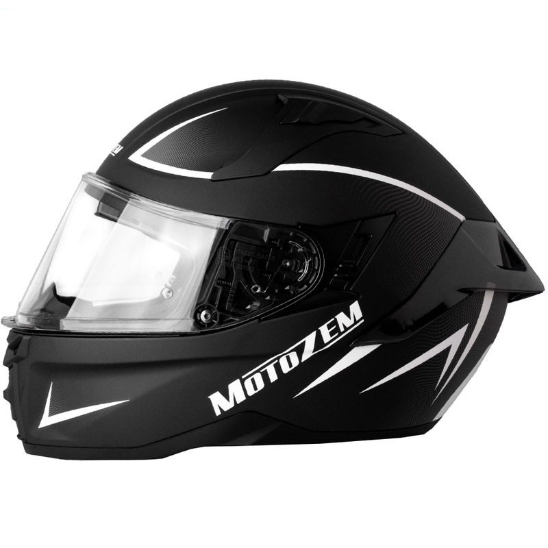 Motozem Guardian integralna motoristična čelada mat črno-belo-siva