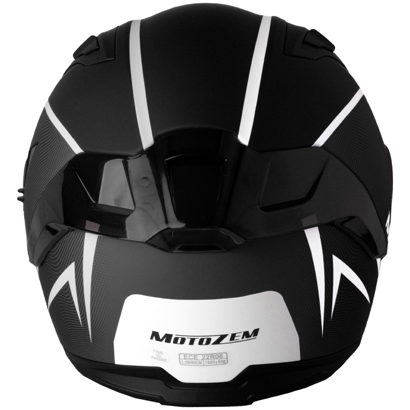 Motozem Guardian integralna motoristična čelada mat črno-belo-siva