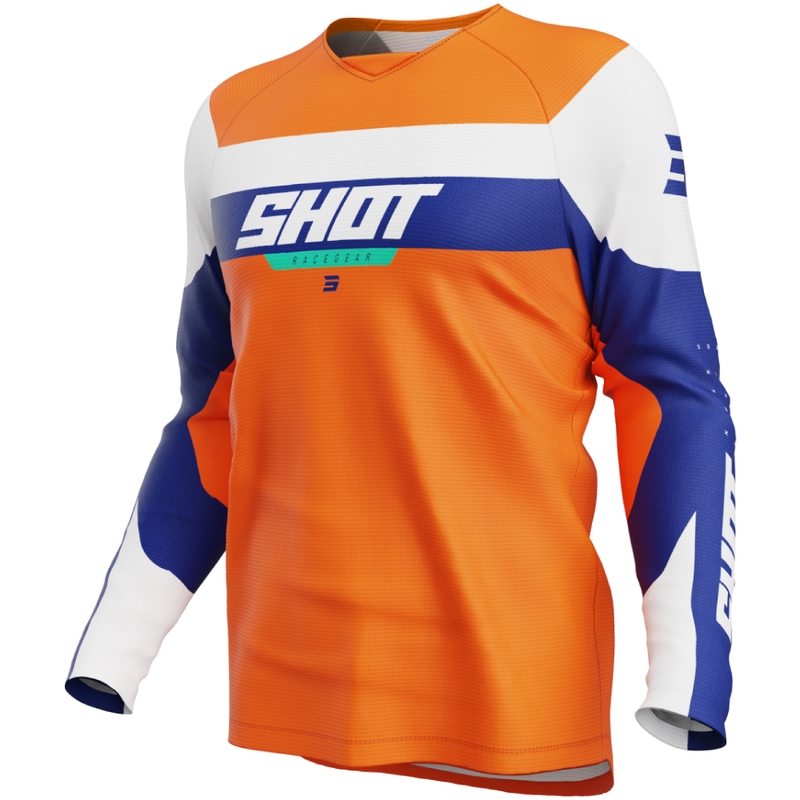 Oranžen otroški motokros dres Shot Draw League