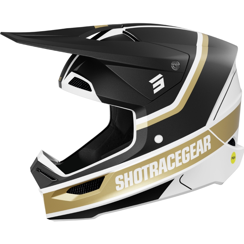 Motokros čelada Shot Race Mythic mat črno-zlata