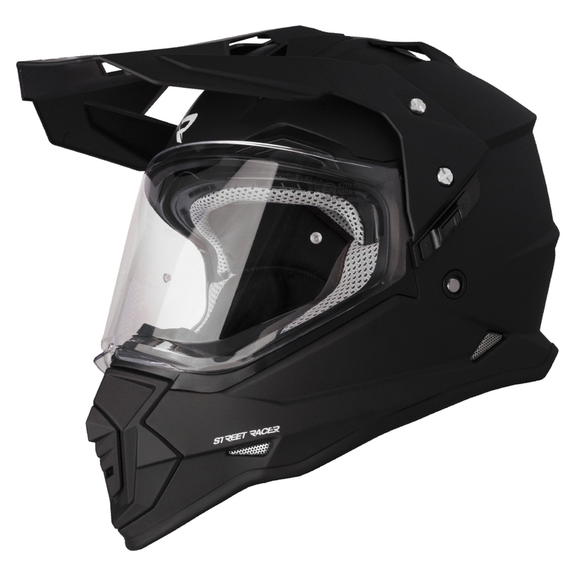 Čelada za enduro motor Street Racer Ignite mat črna