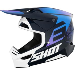 Motokros čelada Shot Furious Apex modra