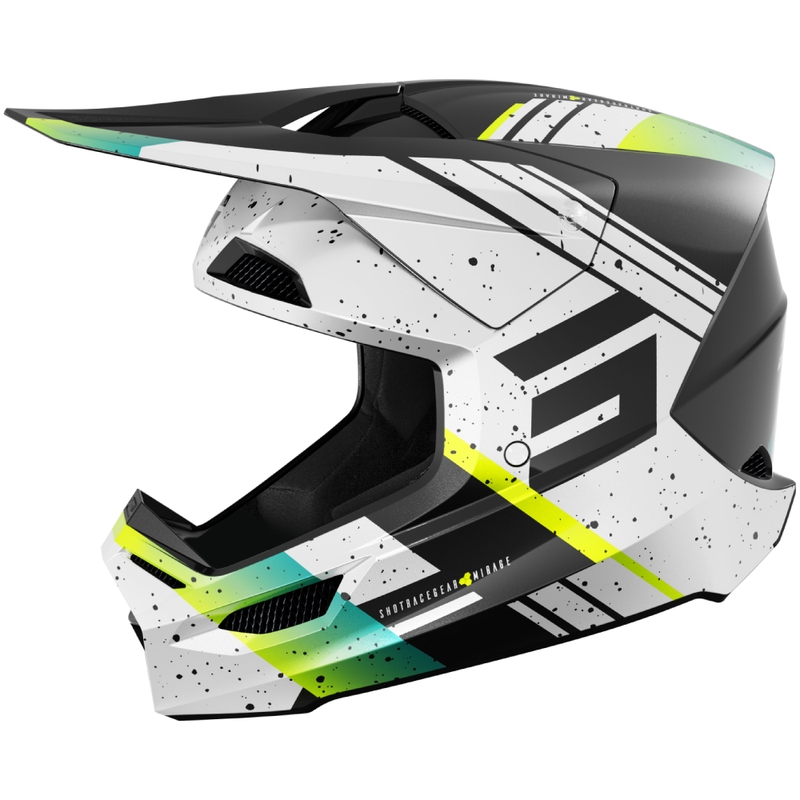 Motokros čelada Shot Furious Mirage modro-fluo rumena