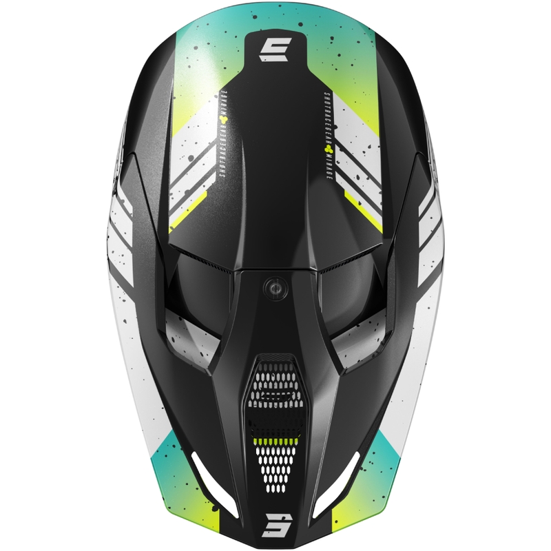 Motokros čelada Shot Furious Mirage modro-fluo rumena
