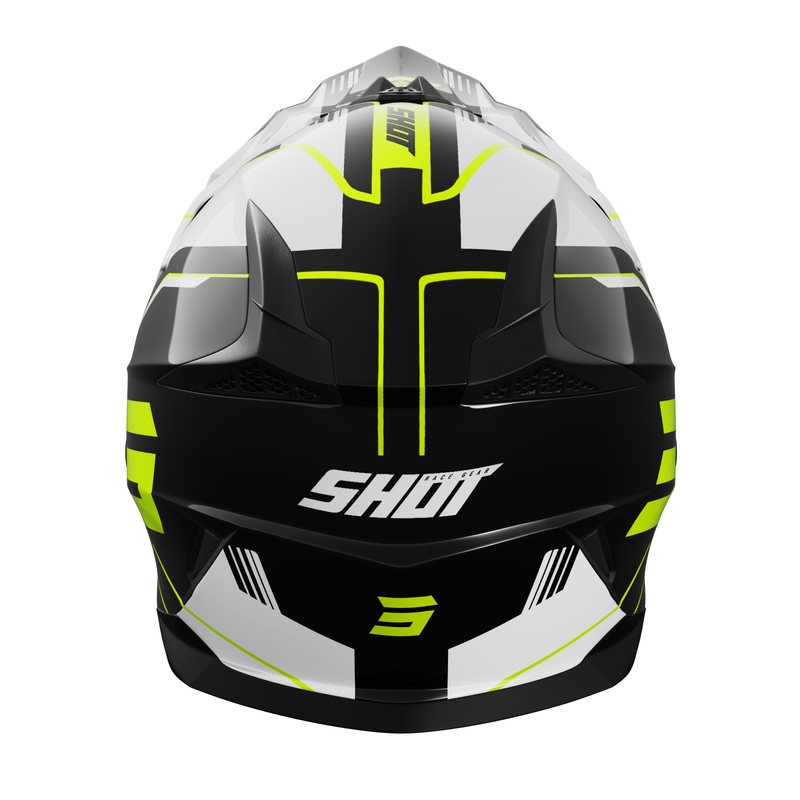 Otroška motokros čelada Shot Pulse Lines črno-fluo rumena