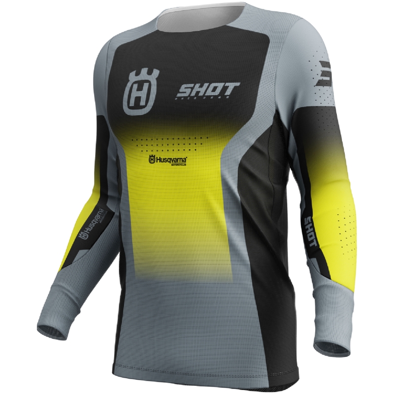 Motokros majica Shot Aerolite HVA črno-siva