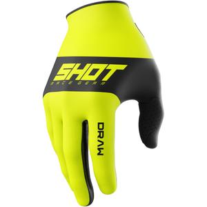 Rokavice za motokros Shot Draw Sky fluo rumene